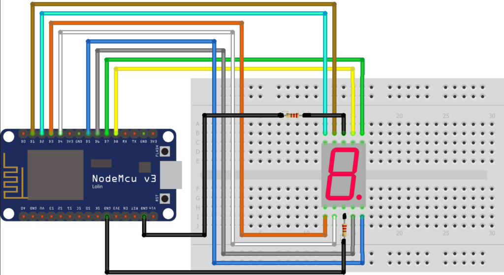 ESP8266 NodeMCU – Simple 7 Segment Display control