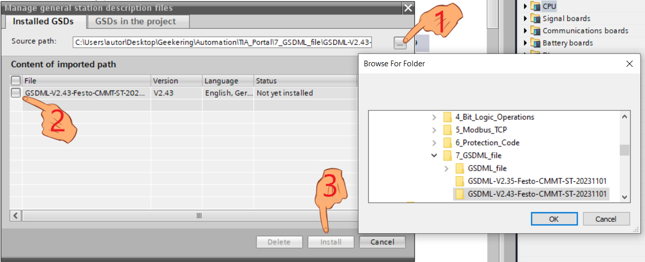 Siemens TIA Portal & s7-1200 PLC & GSDML file [7]